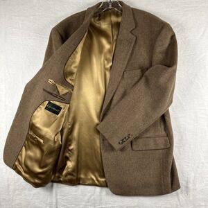 Gianelli Uomo Sport Coat Tan Mens 44 R 100% Camel Hair Wool 2 Button Up